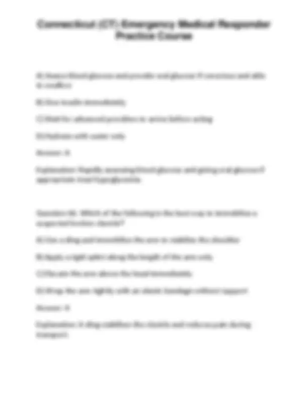Advance Connecticut (CT) Emergency Medical Responder Exam | Exams ...