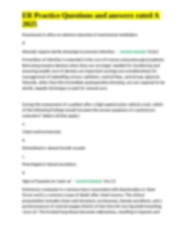 Emergency Room (ER) Practice Questions and Answers 2025 | Exams Nursing ...