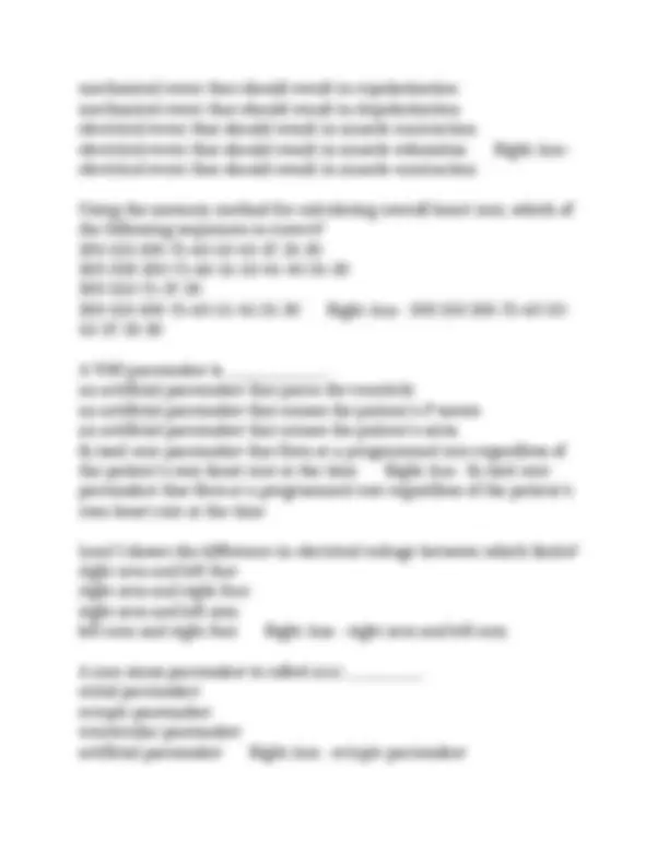 EKG Final Exam Questions and Answers: Cardiac Rhythms and ...
