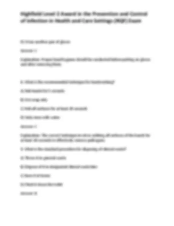 Highfield Level 2 Award in the Prevention and Control of Infection in ...