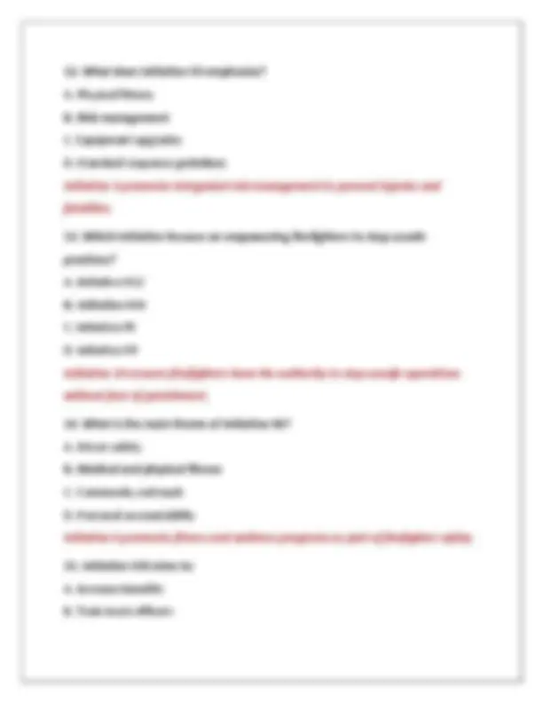 TCFP COURAGE TO BE SAFE / FIREFIGHTER LIFE SAFETY INITIATIVES EXAM QUESTIONS AND CORRECT | Exams ...