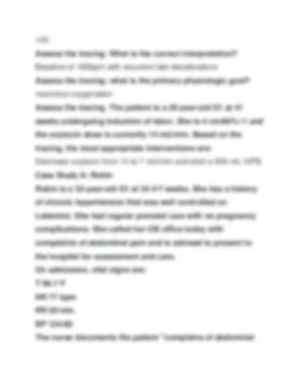 AWHONN Intermediate Fetal Monitoring TEST Questions and Answers (A+ ...