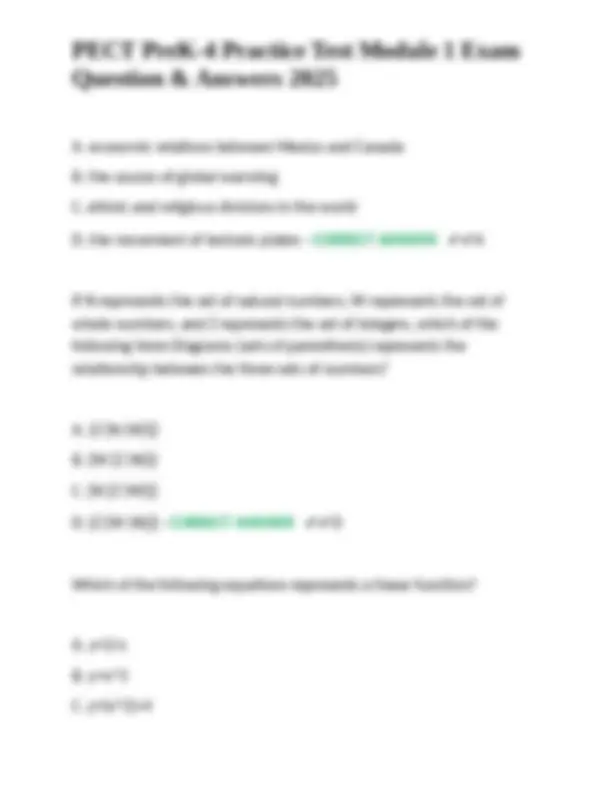 PECT PreK-4 Practice Test Module 1 Exam Question & Answers 2025 | Exams ...