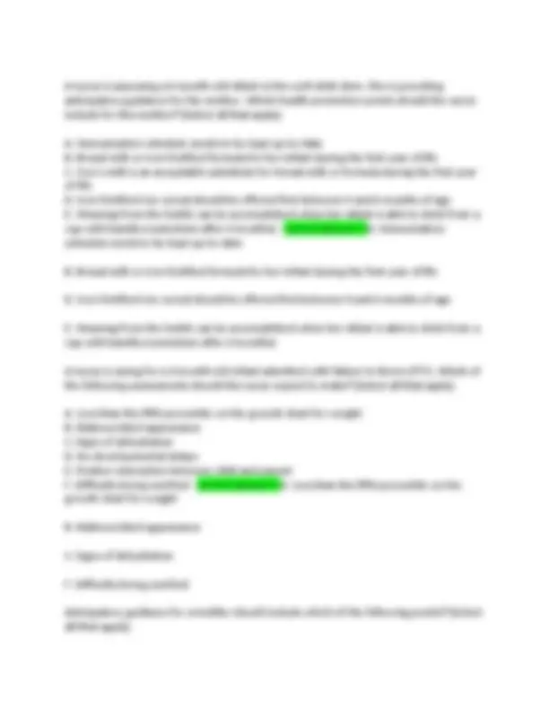 Pediatric Growth and Development Exam Questions and Answers | Exams ...