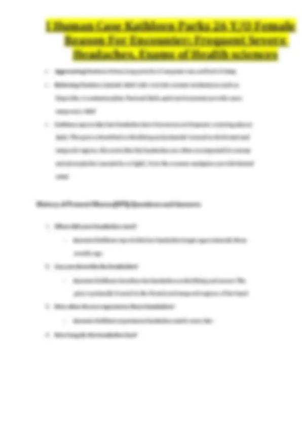 I Human Case Kathleen Parks 26 Y/O Female Reason For Encounter ...