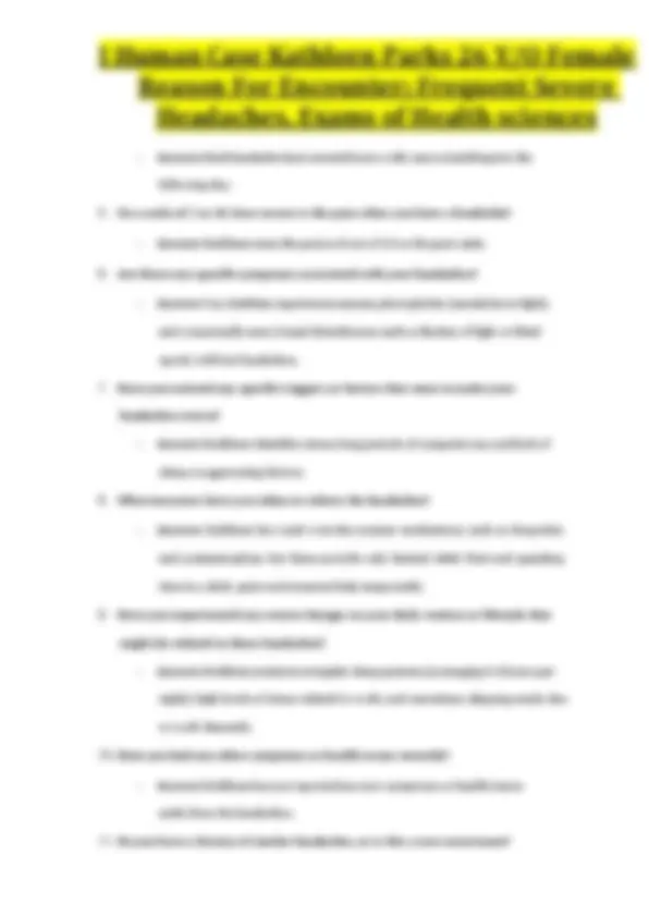 I Human Case Kathleen Parks 26 Y/O Female Reason For Encounter ...