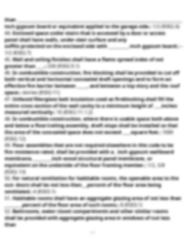 Building Code Study Building Code, Residential Code, B1 Study guide questions with [ref ...