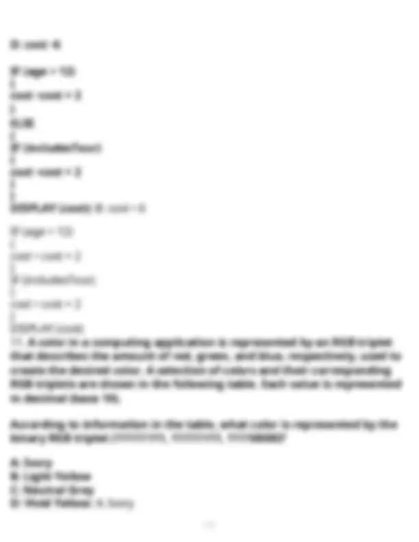 AP Computer Science Principles AP Exam #1 (Practice Questions) accurate ...