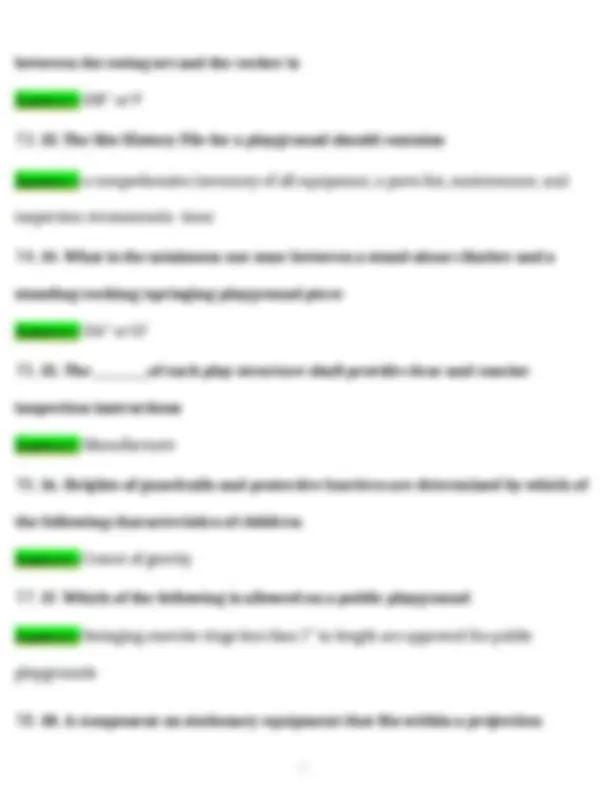 Certified Playground Safety Inspector CPSI Exam 74 Questions (2025 / ...