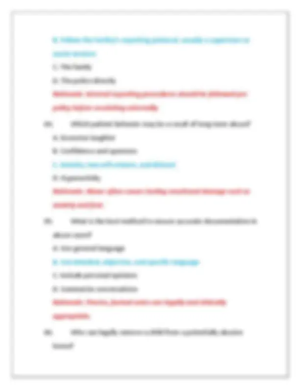 Abuse and Neglect Practice Exam for Nurses: Questions, Answers ...