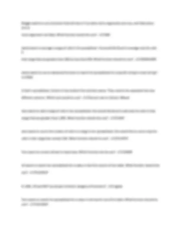 EXCEL Final Exam Review Questions With 100% Correct Answers Already ...