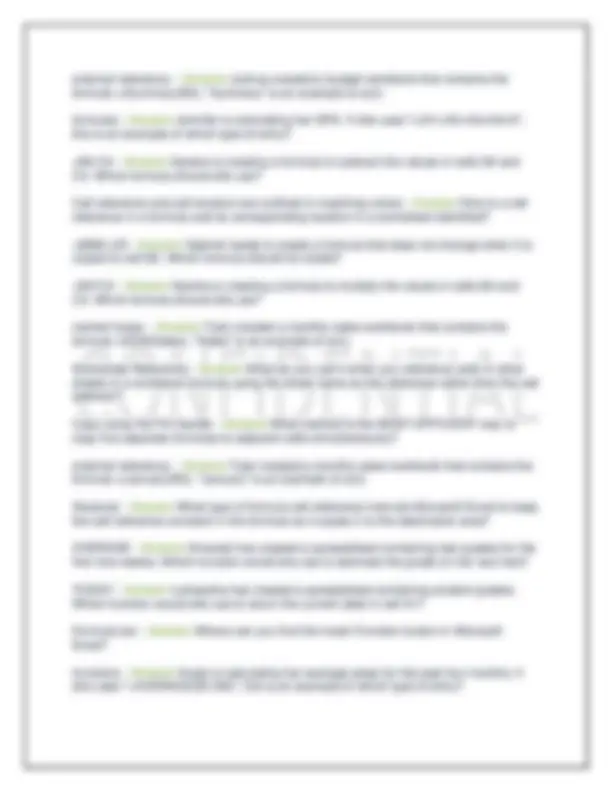 Excel Final Exam Review Questions with Correct Answers Latest Update ...