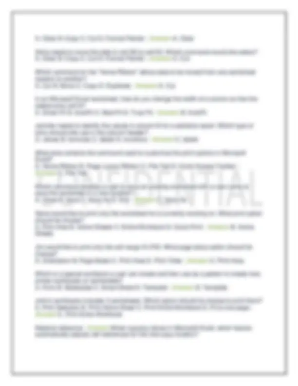 Excel Final Exam Review Questions with Correct Answers Latest Update ...