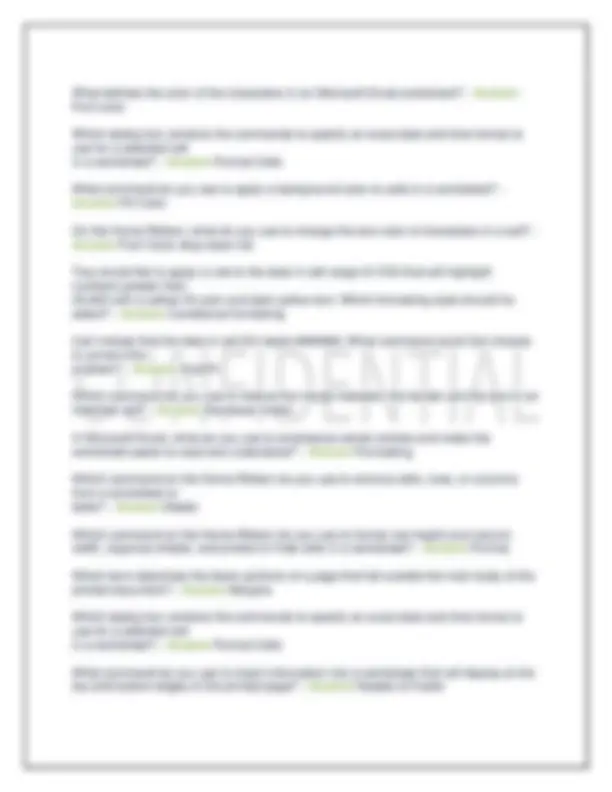 Excel Final Exam Review Questions with Correct Answers Latest Update ...