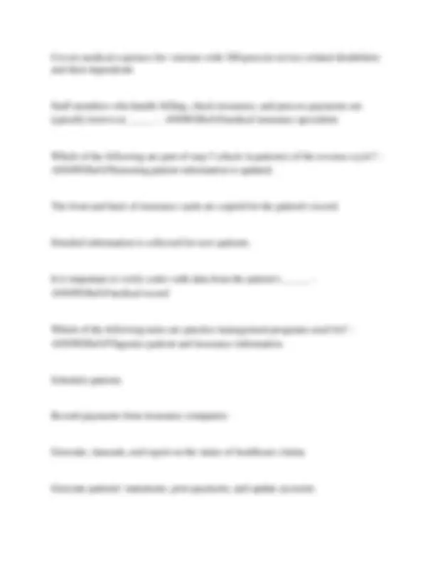 Medical Billing And Coding 1 - Recharge Chapter 1 Questions And Answers ...