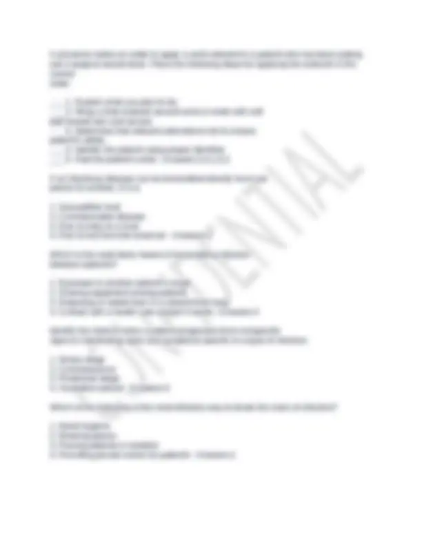 Nursing Care of the Adult and Elder Review Midterm Exam Questions with ...