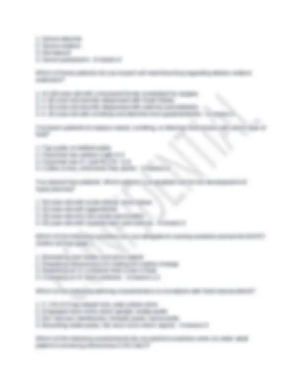 Nursing Care of the Adult and Elder Review Midterm Exam Questions with ...