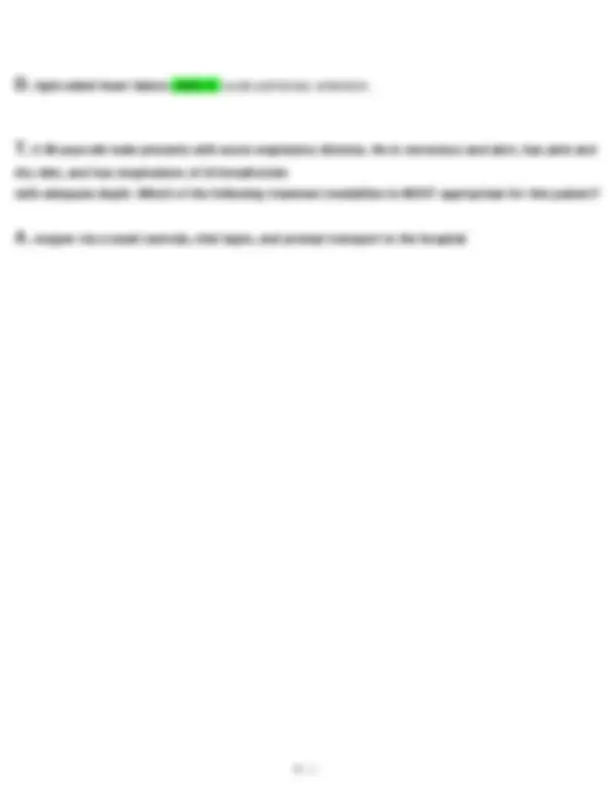 EMT Basic Exam 4 tested questions with revised correct answers, a+ ...