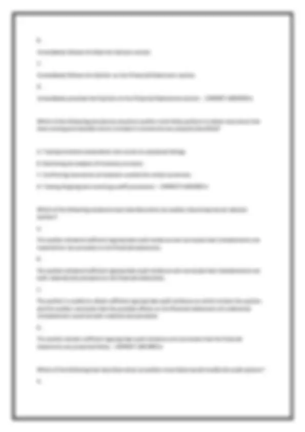 AUDIT FINAL EXAM – COMPLETE 250 QUESTIONS WITH CORRECT ANSWERS ...