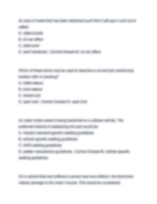 Automotive collision ase practice exam questions and correct answers ...