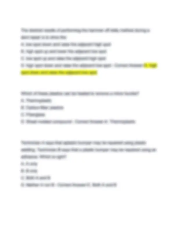 Automotive collision ase practice exam questions and correct answers ...