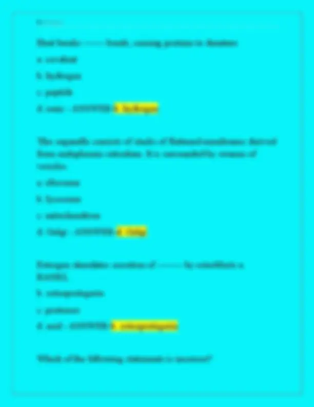 BIO 203 Purdue Exam 1 Newest 2025 Complete All 50 Questions And Correct ...