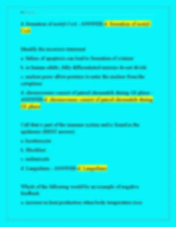 BIO 203 Purdue Exam 1 Newest 2025 Complete All 50 Questions And Correct ...