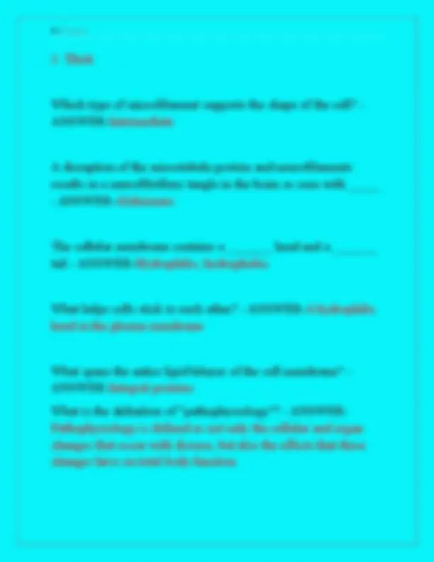 BIOD 331/ BIOD 331 Module 1 Newest 2025 Complete Questions And Correct ...