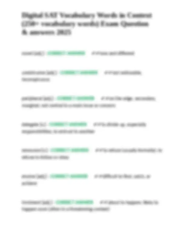 Digital SAT Vocabulary Words in Context (250+ vocabulary words) Exam ...