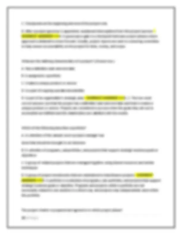 Project Management Exam Questions and Answers 2025-2026 | Exams Nursing ...