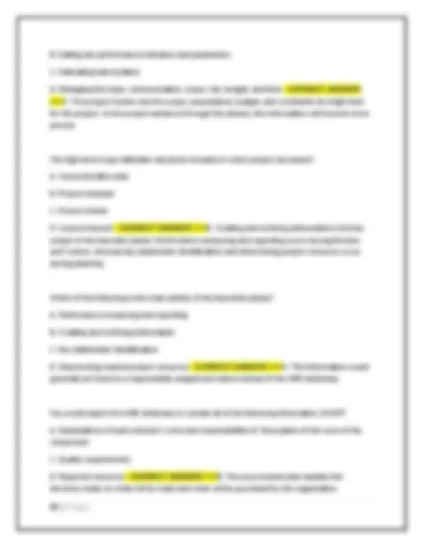 Project Management Exam Questions and Answers 2025-2026 | Exams Nursing ...