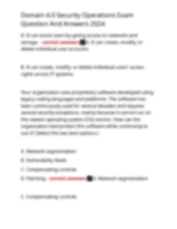 Domain 4.0 Security Operations Exam Question And Answers 2024 | Exams ...