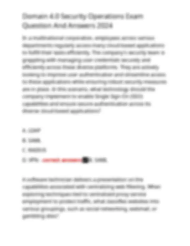 Domain 4.0 Security Operations Exam Question And Answers 2024 | Exams ...