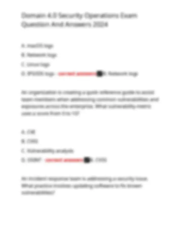 Domain 4.0 Security Operations Exam Question And Answers 2024 | Exams ...