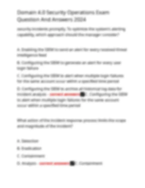 Domain 4.0 Security Operations Exam Question And Answers 2024 | Exams ...