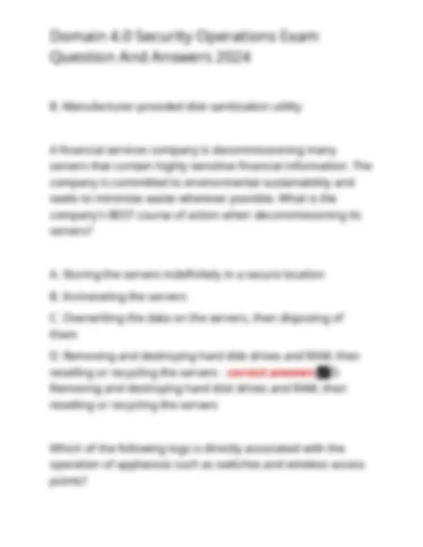 Domain 4.0 Security Operations Exam Question And Answers 2024 | Exams ...