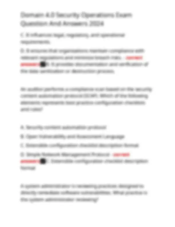 Domain 4.0 Security Operations Exam Question And Answers 2024 | Exams ...