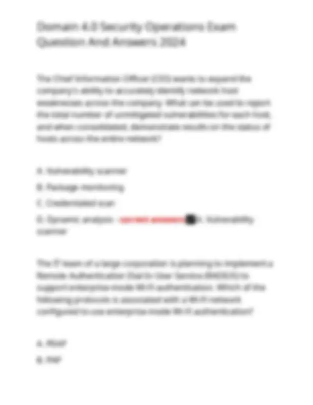 Domain 4.0 Security Operations Exam Question And Answers 2024 | Exams ...