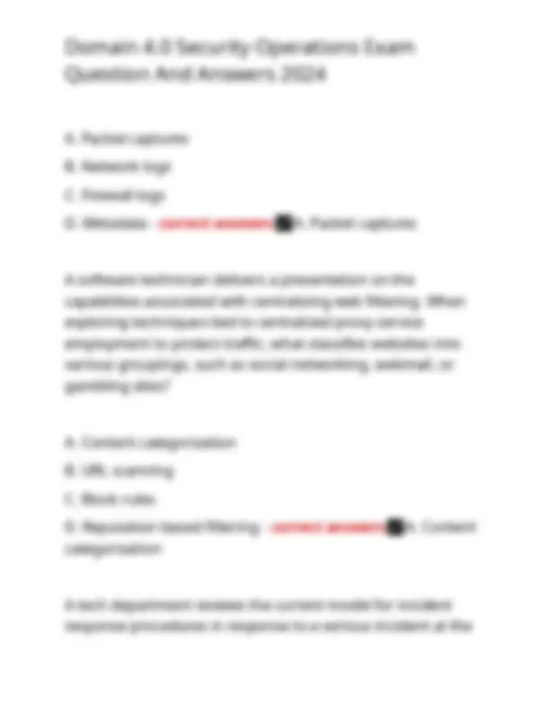 Domain 4.0 Security Operations Exam Question And Answers 2024 | Exams ...
