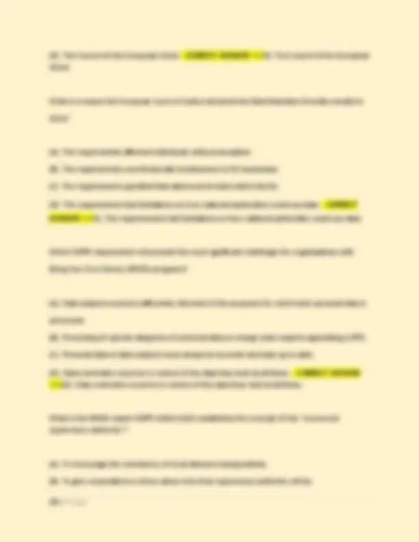 CIPP/E NEWEST 2025 MIDTERM ACTUAL EXAM COMPLETE QUESTIONS AND CORRECT ...