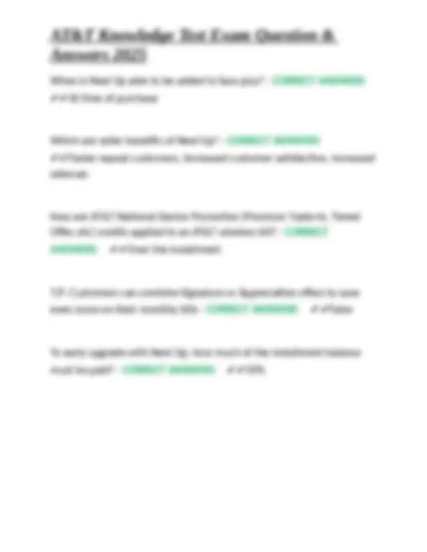AT&T Knowledge Test: 2025 Exam Questions and Answers | Exams Nursing ...