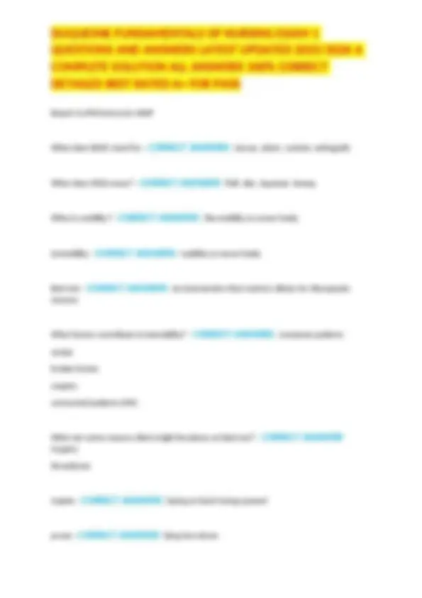 DUQUESNE FUNDAMENTALS OF NURSING EXAM 1 QUESTIONS AND ANSWERS LATEST ...