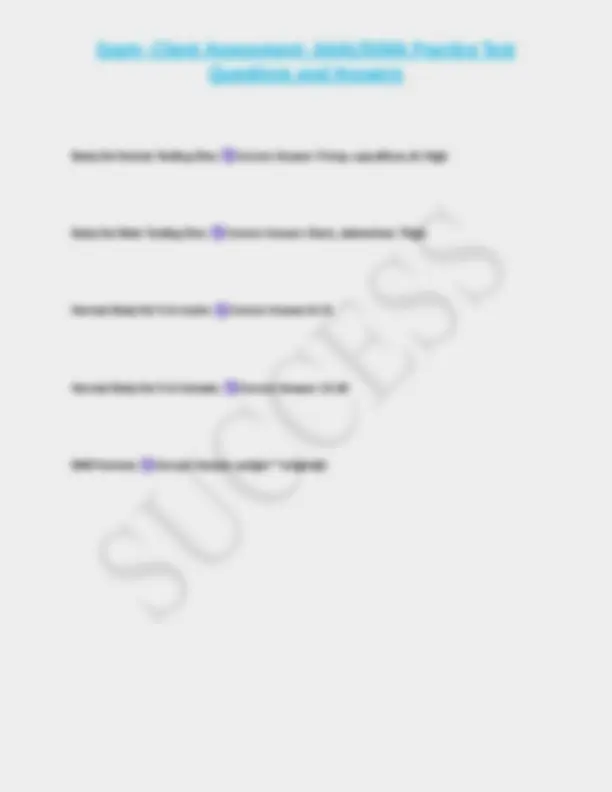 Exam- Client Assessment- AAAI/ISMA Practice Test Questions and Answers ...