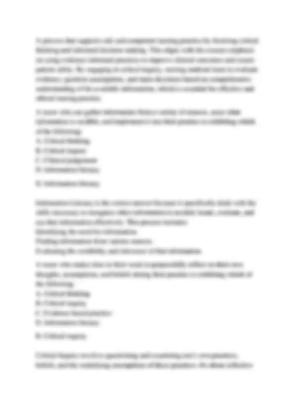 Critical Inquiry and Evidence-Informed Practice Exam Questions | Exams ...