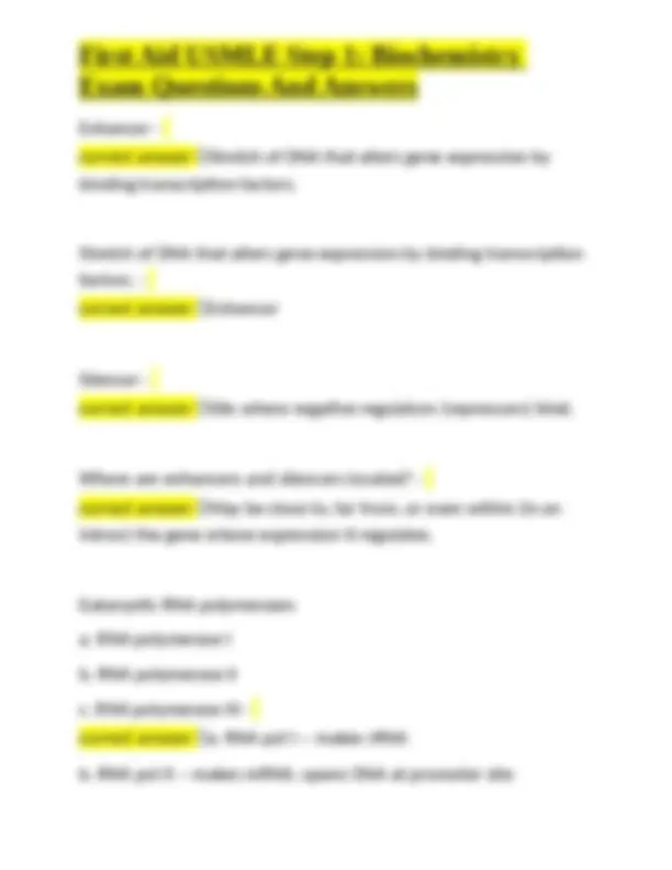 Biochemistry USMLE Step 1 Exam Q&A: DNA, RNA, and Protein Synthesis ...