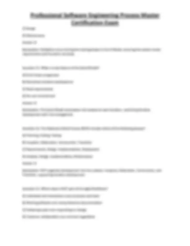 Professional Software Engineering Process Master Certification Exam ...