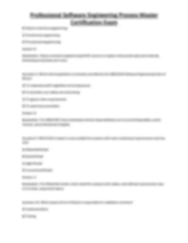 Professional Software Engineering Process Master Certification Exam ...