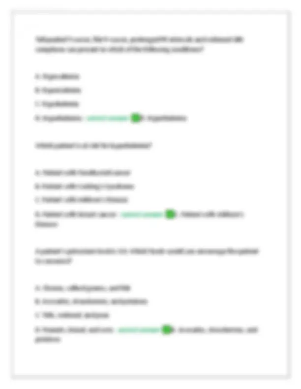 Fluids and Electrolytes Exam Questions and Answers 2024 | Exams Nursing ...
