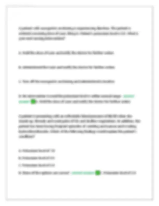 Fluids and Electrolytes Exam Questions and Answers 2024 | Exams Nursing ...
