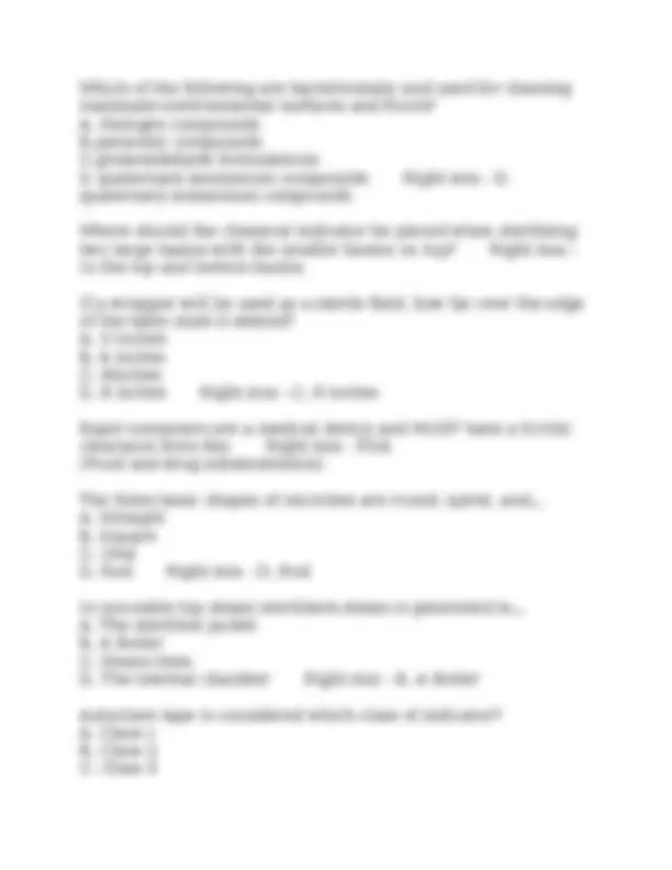 CBSPD Certification Board For Sterile Processing And Distribution: Q